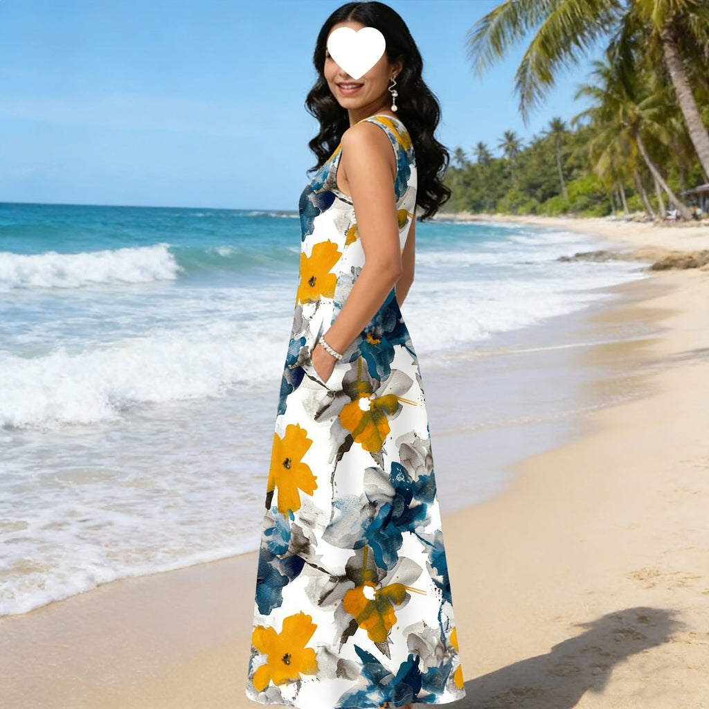 Maxikleid mit Tropenmuster