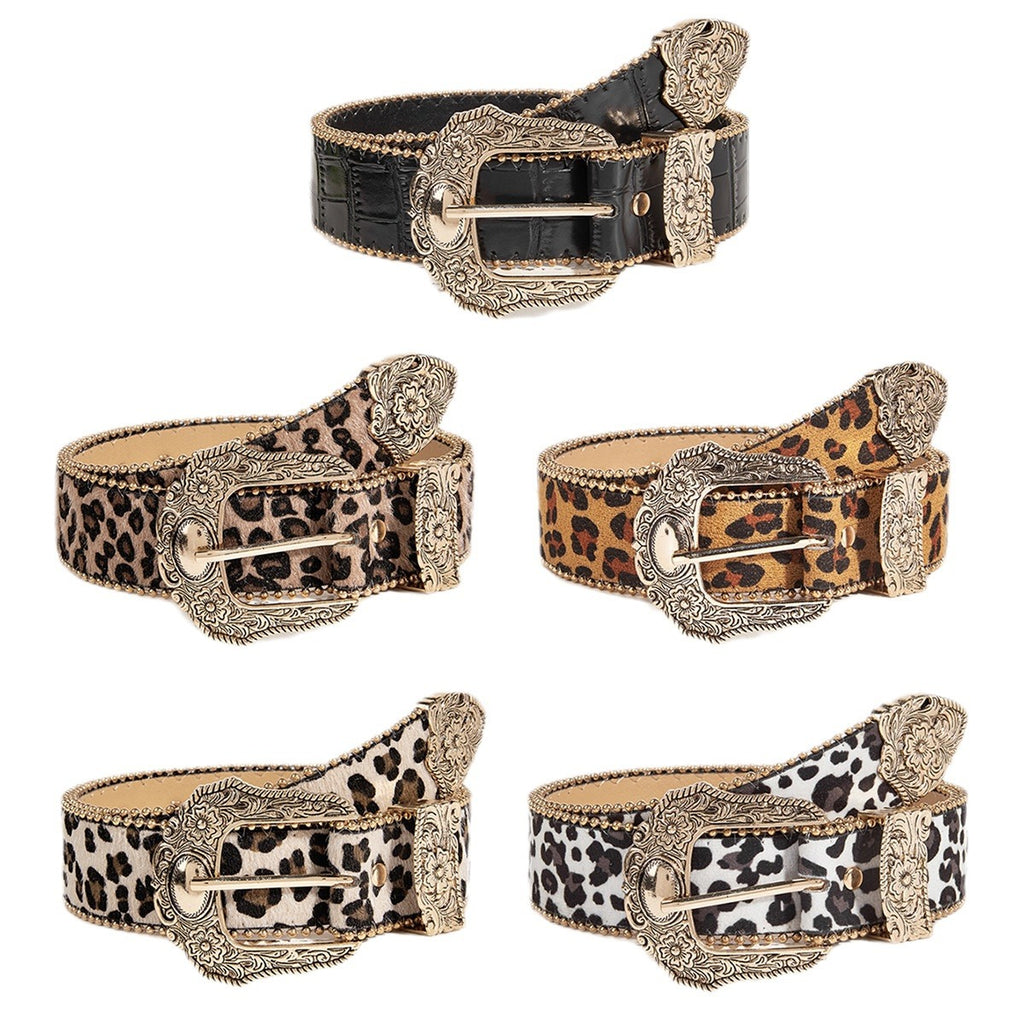 Damen-Gürtel mit Leoparden-Print