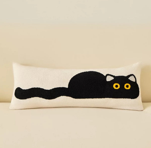 Kissenbezug oder Kissen mit schwarzer Katze