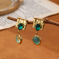 Vintage Asymmetrische Ohrringe Gold-Kupfer