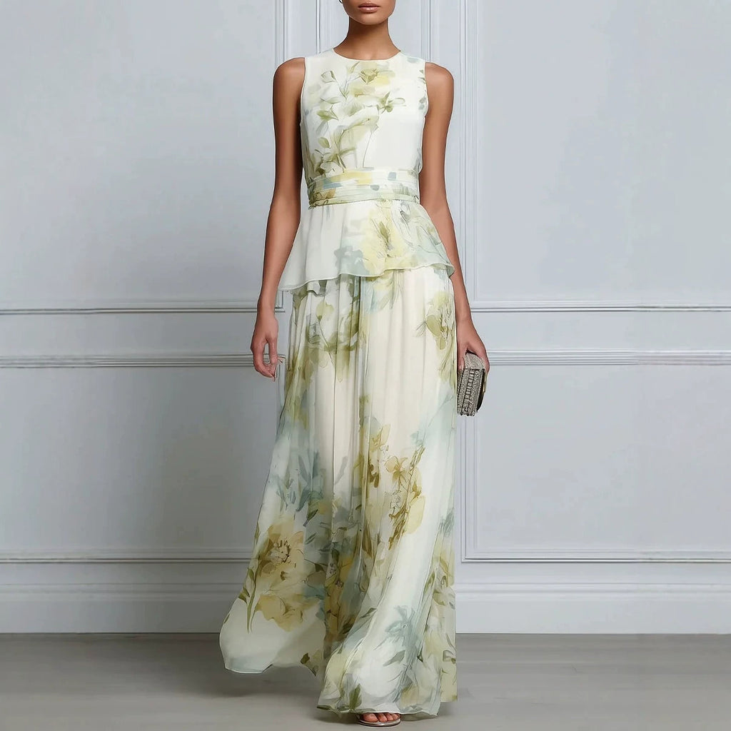 Elegantes ärmelloses Blumenkleid mit Print – Bild 5 | LuxeStyle