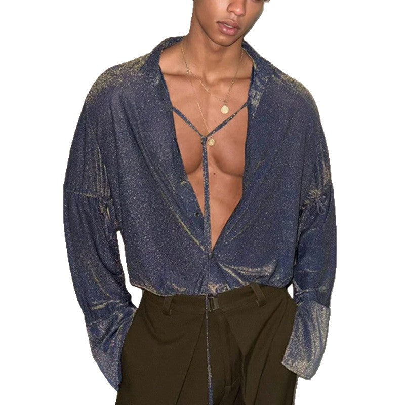 Herren Loose-Fit Oberteil mit Bindedetal – Bild 4 | LuxeStyle