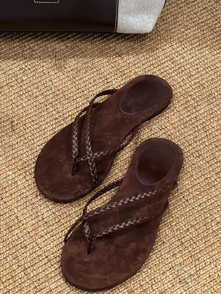 Korean-Style Leder Flip-Flops