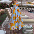 Ärmelloses Abendkleid mit Blumenprint