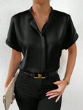 Damen Kurzarm-Top aus Satin – Bild 9 | LuxeStyle