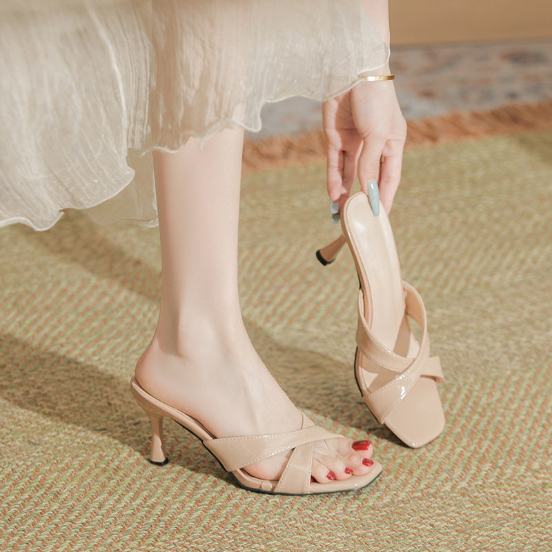 High Heel Pantoletten mit eckiger Zehenpartie – Bild 9 | LuxeStyle