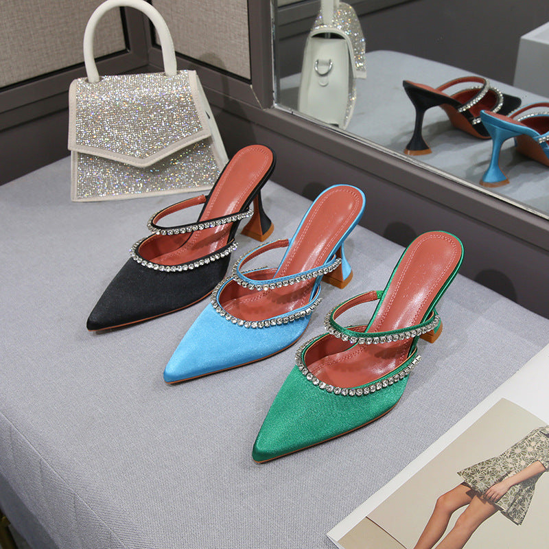 High-Heel Sandalen mit Strass & spitzer Zehe – Bild 6 | LuxeStyle
