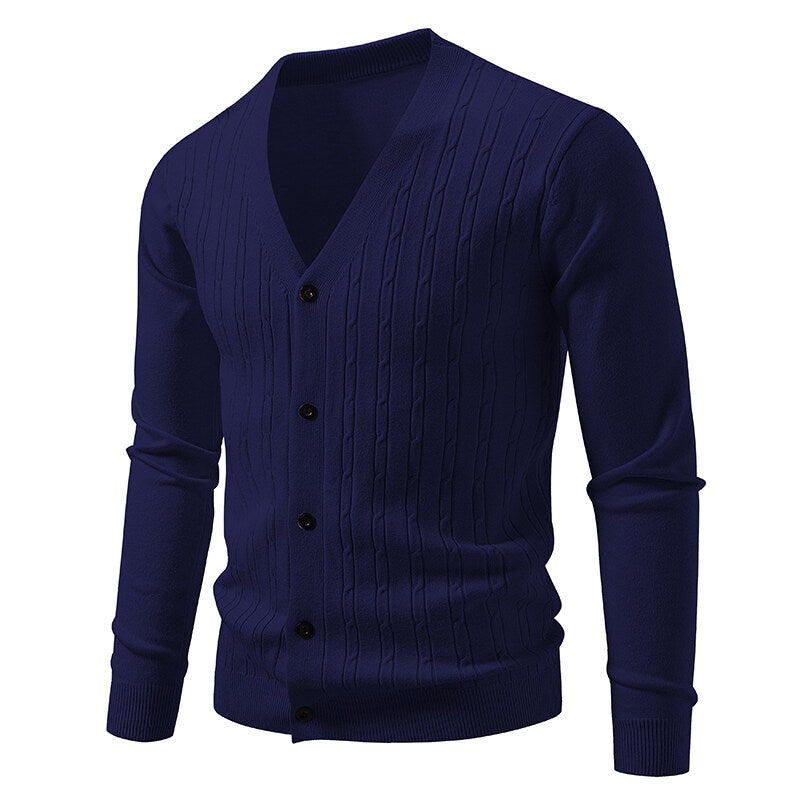 Herren Strick-Cardigan mit V-Ausschnitt – Bild 3 | LuxeStyle