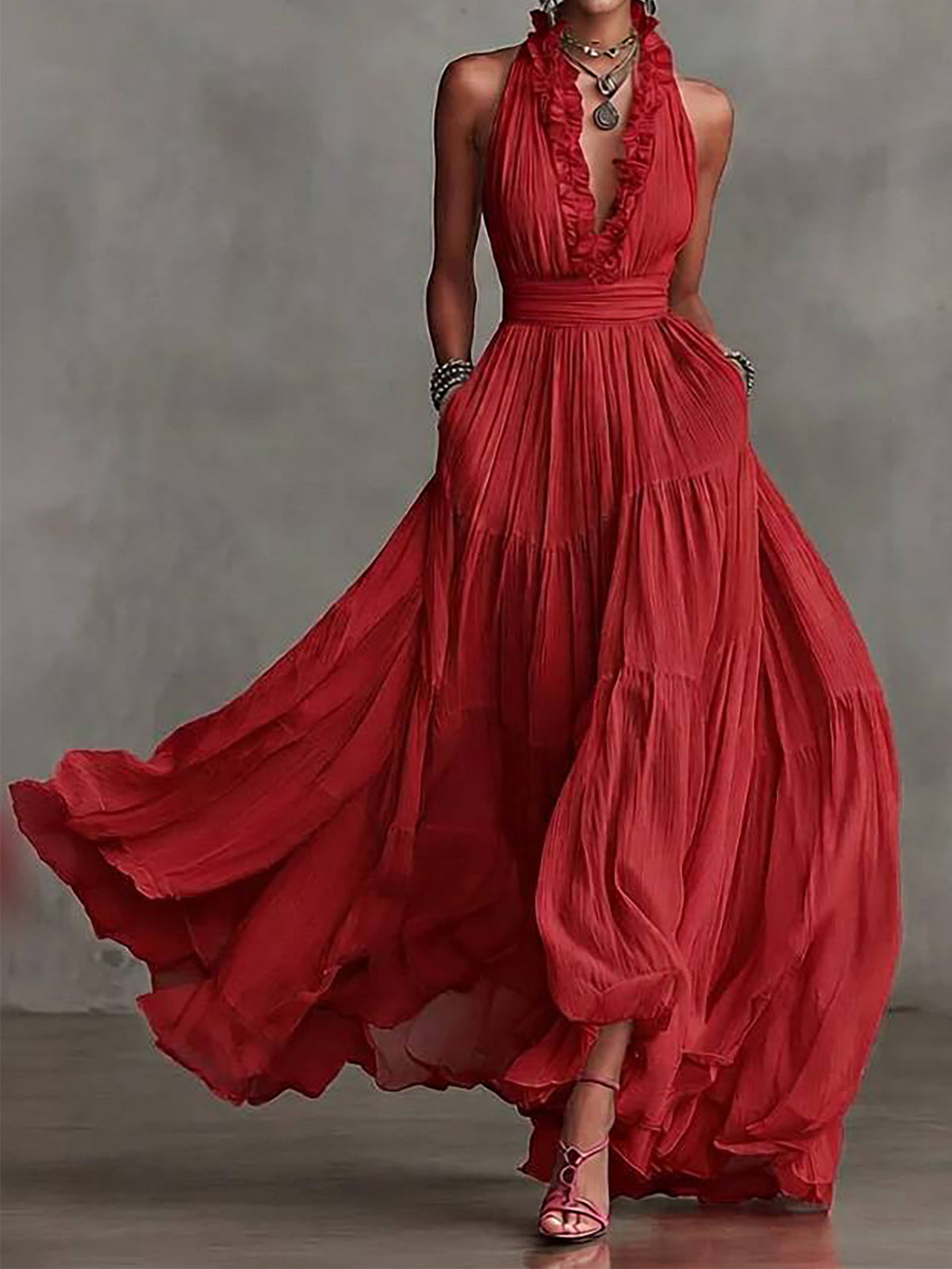 Boho-Kleid mit Rüschen und weitem Rock – Bild 8 | LuxeStyle