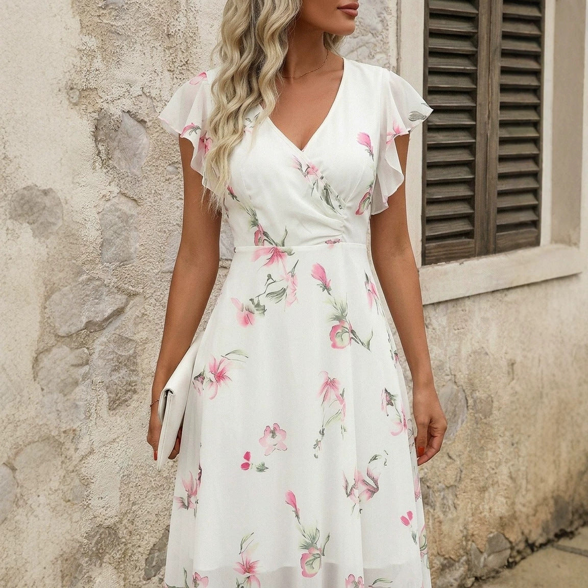 Elegantes Chiffonkleid mit Blumenprint