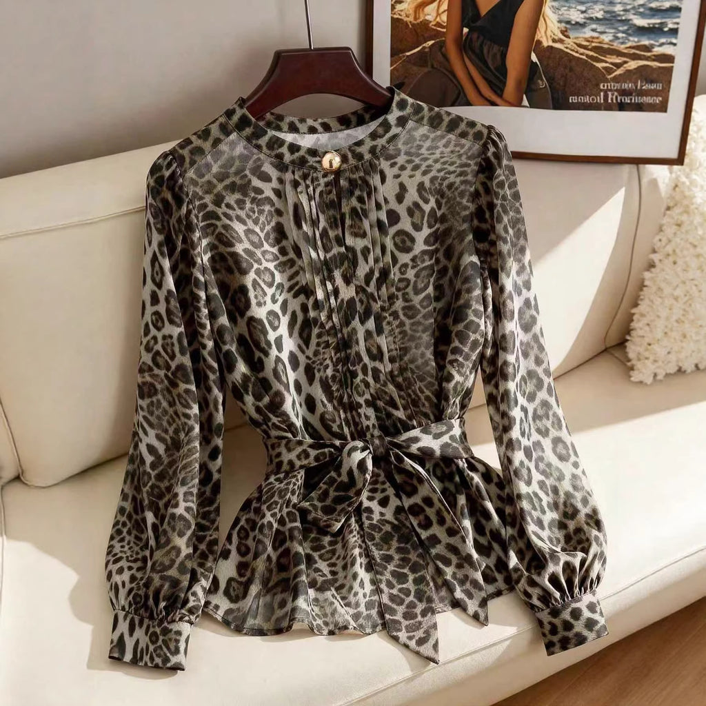 Elegante Chiffonbluse mit Animal-Print – Bild 5 | LuxeStyle