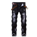 Stretch-Denim Jeans mit Rissen und Stickerei