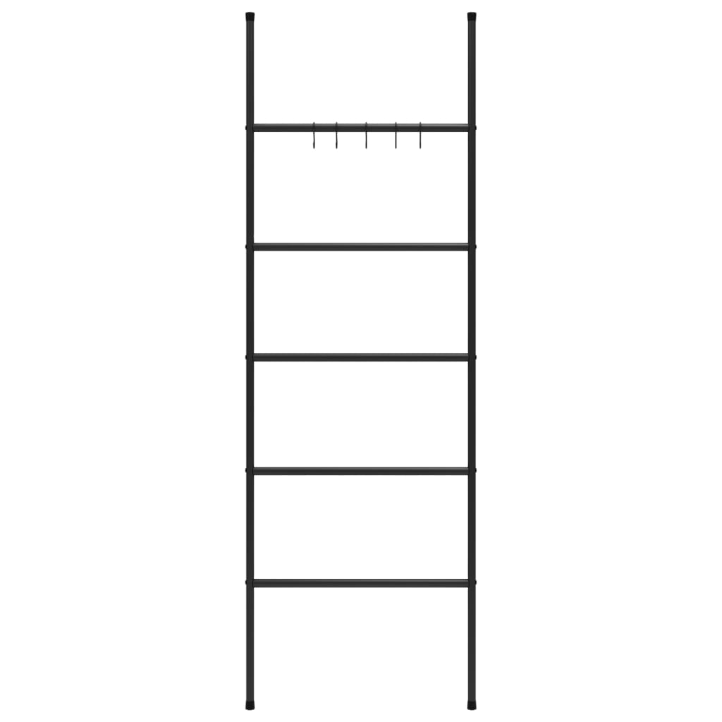 5-stufige Handtuchleiter aus Eisen, Schwarz
