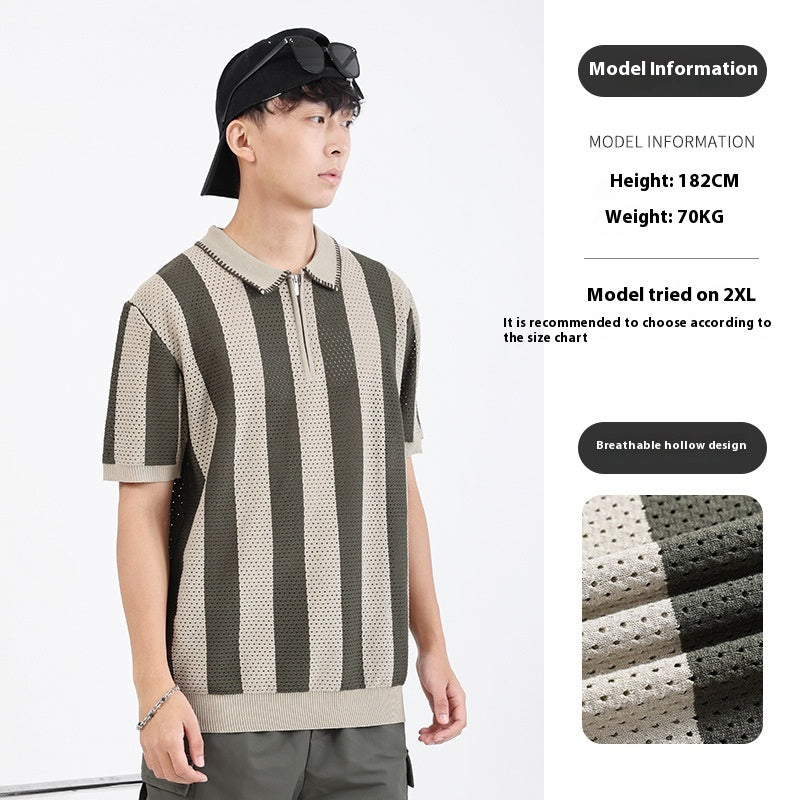Kurzarm-Pullover aus Eisseide für Herren – Bild 14 | LuxeStyle