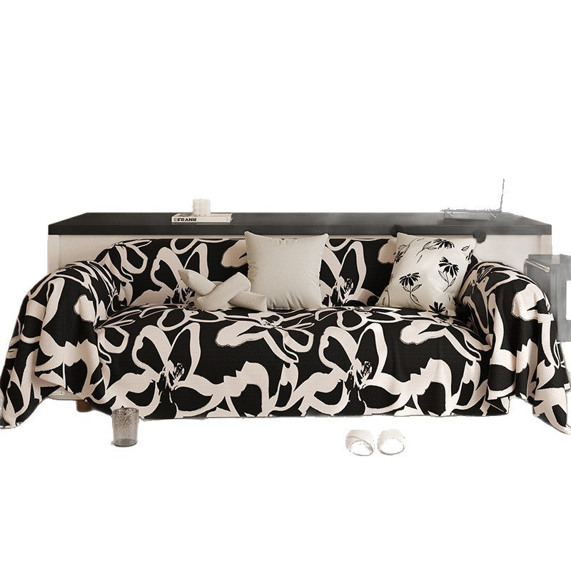 Schwarzer Sofabezug mit Pflanzenmuster – Bild 5 | LuxeStyle