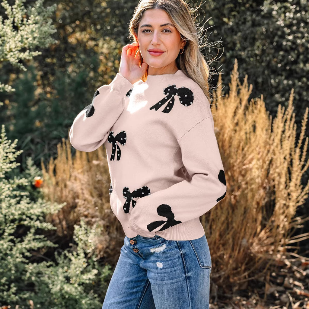 Bunte Blumen-Strickpullover