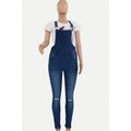 High-Stretch Denim-Overall mit Rissen