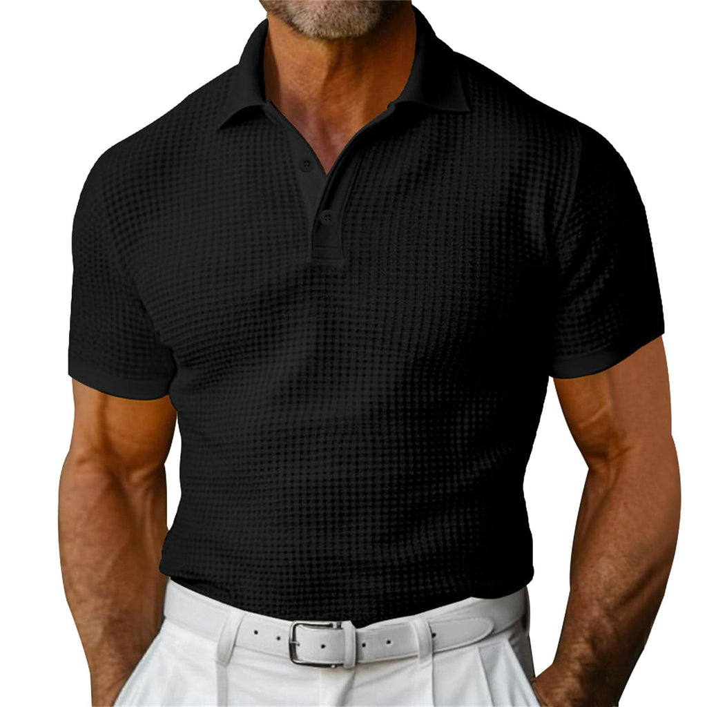 Waffel-Poloshirt mit Kurzarm für Herren – Bild 9 | LuxeStyle