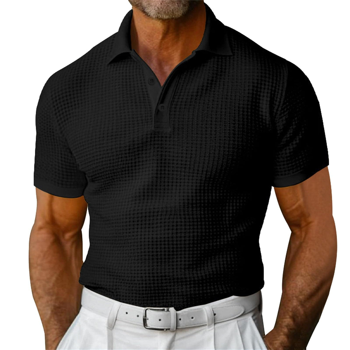 Waffel-Poloshirt mit Kurzarm für Herren – Bild 9 | LuxeStyle
