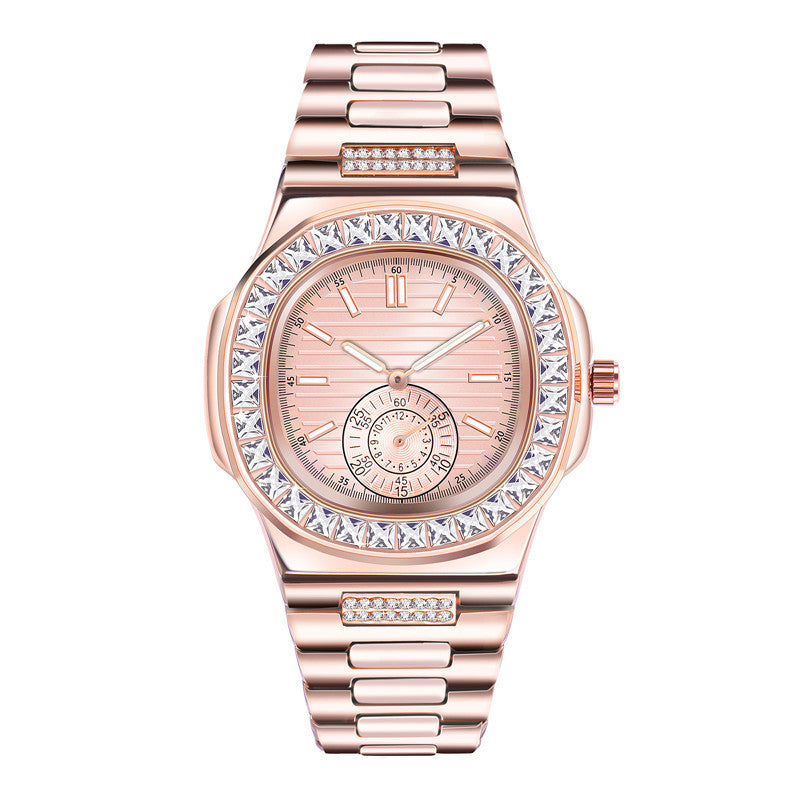 Herrenuhr mit Legierungsband und Strass-Akzenten – Bild 2 | LuxeStyle
