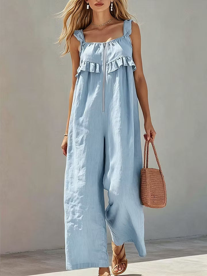 Ärmelloser Jumpsuit mit geradem Bein