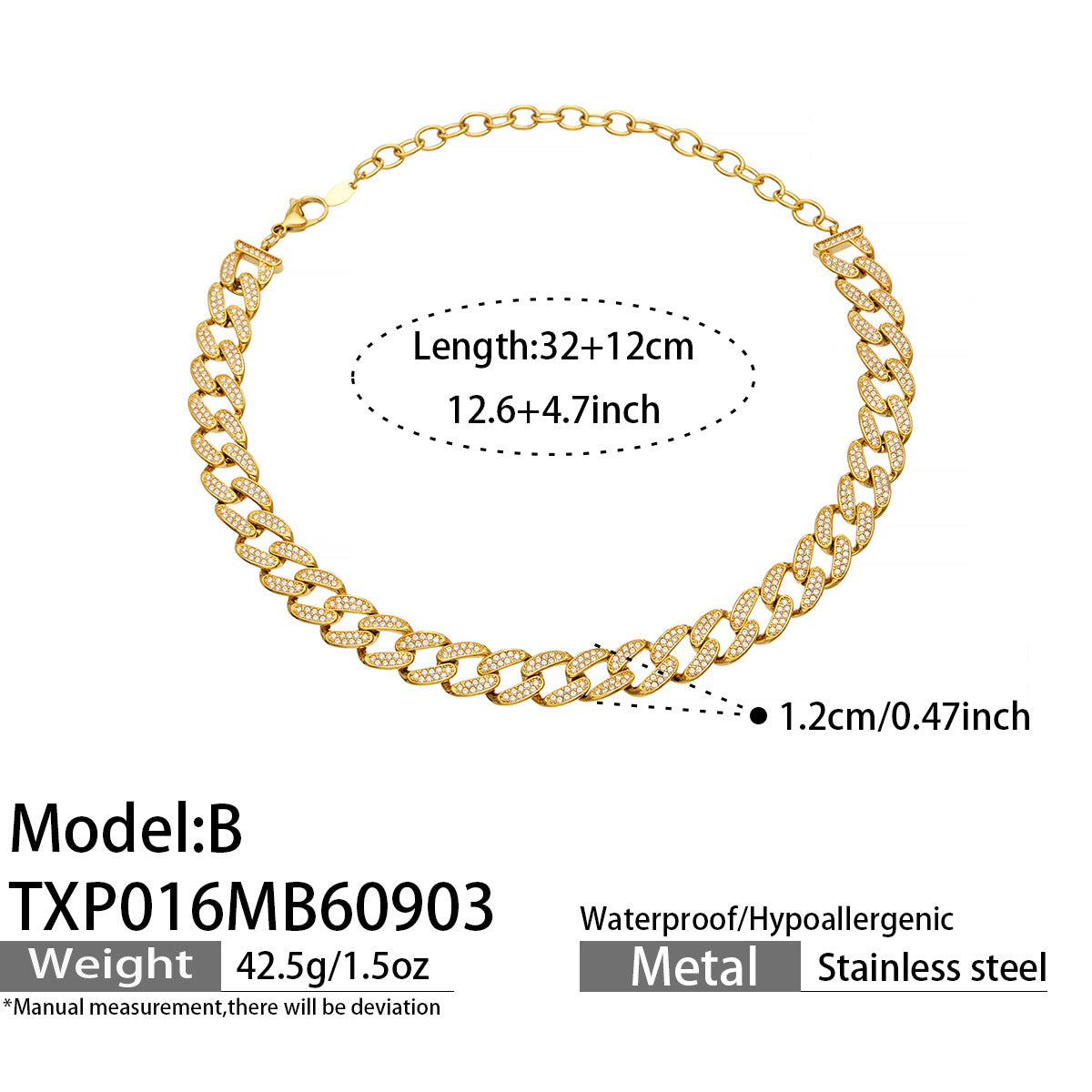 Halskette und Armband aus Edelstahl mit Zirkonia – Bild 4 | LuxeStyle