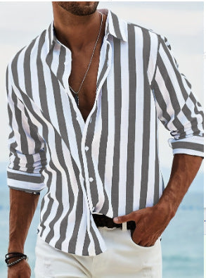 Herren Langarmhemd gestreift Slim Fit – Bild 5 | LuxeStyle