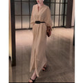 Elegantes V-Ausschnitt Midikleid mit Gürtel