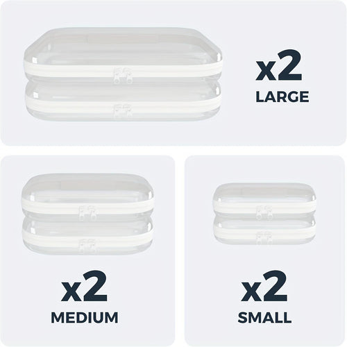 6er Set transparente Aufbewahrungsboxen mit Doppelreissverschluss – Bild 1 | LuxeStyle