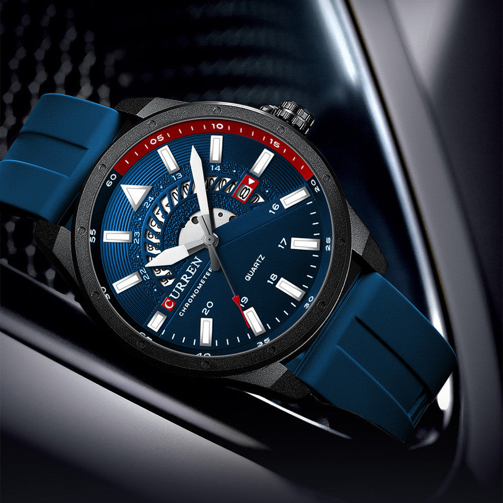 Herren Quarz-Uhr mit Silikonarmband – Bild 2 | LuxeStyle