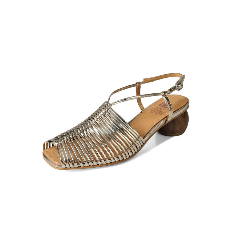 Retro Roman Sandalen mit Chunky Heel – Bild 9 | LuxeStyle