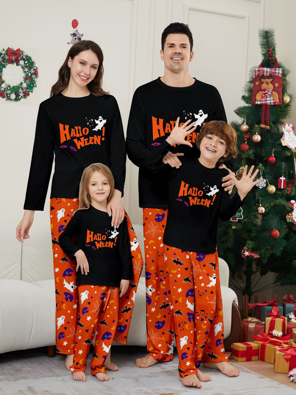 Partnerlook Pyjama-Set mit Augen-Print – Bild 1 | LuxeStyle