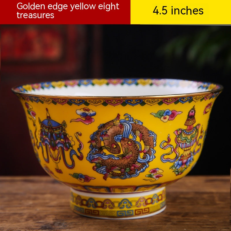 Jingdezhen Reisschale mit Goldrand, 4.5 Zoll – Bild 4 | LuxeStyle