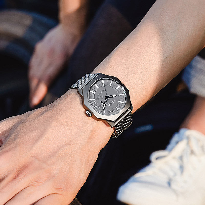 Quarz-Uhr mit 3D-Diamant-Design, wasserdicht | LuxeStyle