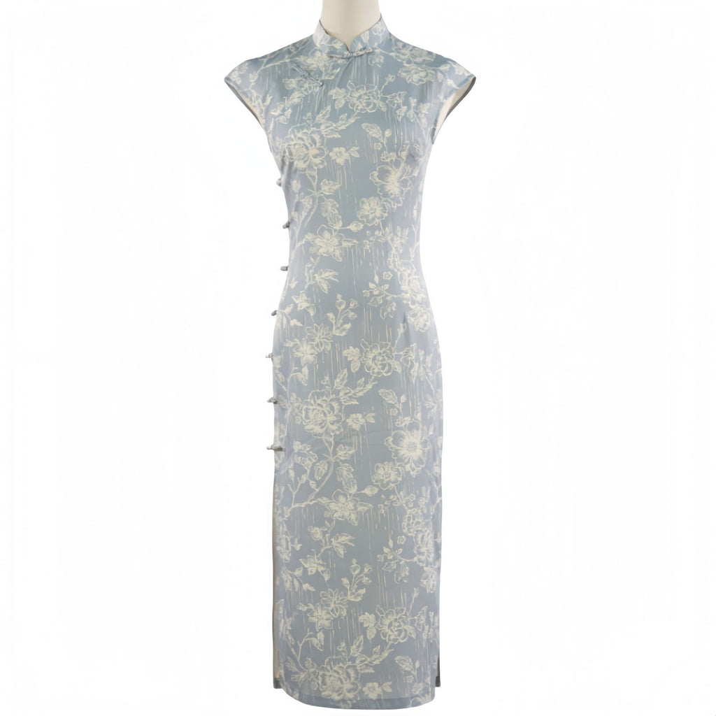 Elegantes Retro-Kleid in Grau-Blau – Bild 3 | LuxeStyle