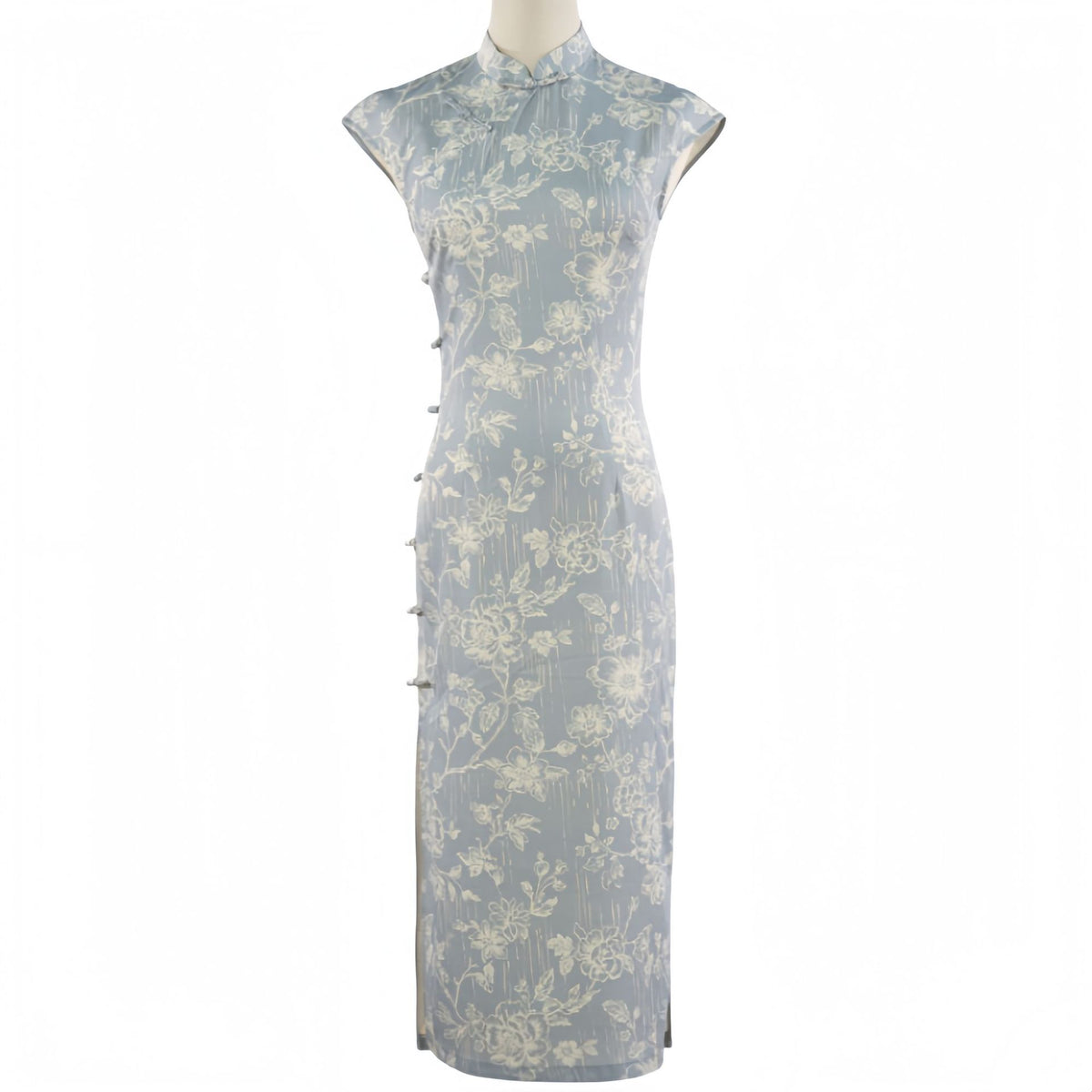 Elegantes Retro-Kleid in Grau-Blau – Bild 3 | LuxeStyle