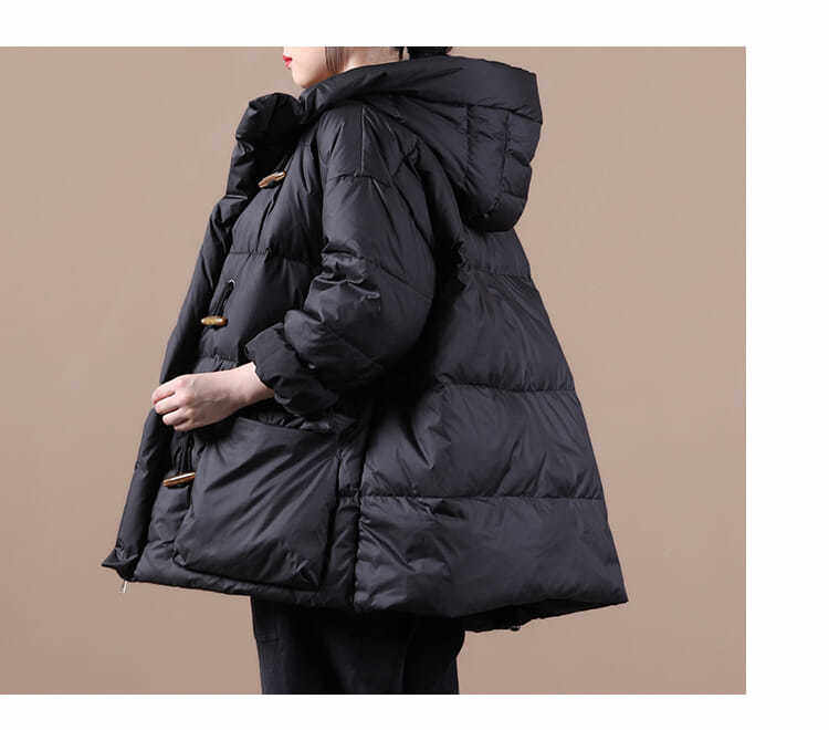 Plus-Size Retro-Hornknopf-Dufflemantel – Bild 3 | LuxeStyle
