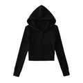 Kurzer Fleece-Kapuzenpullover für Damen – Bild 14 | LuxeStyle