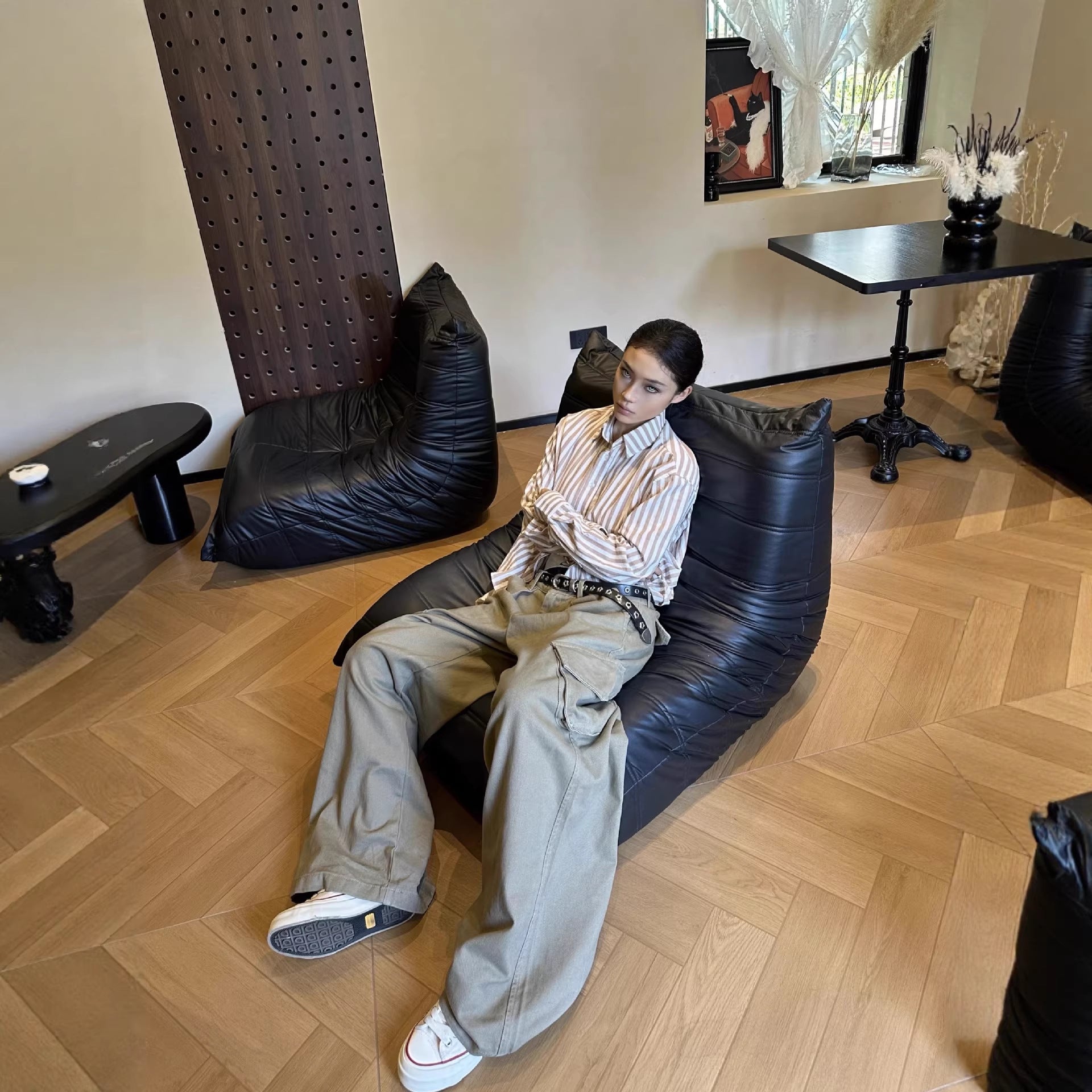 Gestreiftes Baumwoll-Hemd im Retro-Look