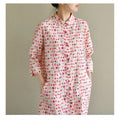 Rosenrotes Polka-Dot-Kleid mit 3/4-Ärmeln – Bild 1 | LuxeStyle