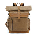 Vintage Canvas Rucksack mit Lederdetails