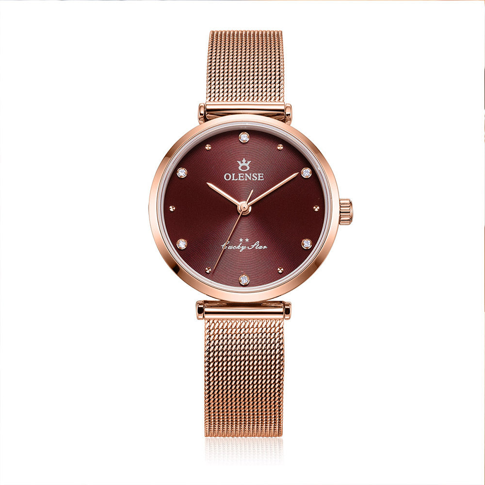 Damenuhr mit Edelstahl-Mesh-Armband – Bild 4 | LuxeStyle