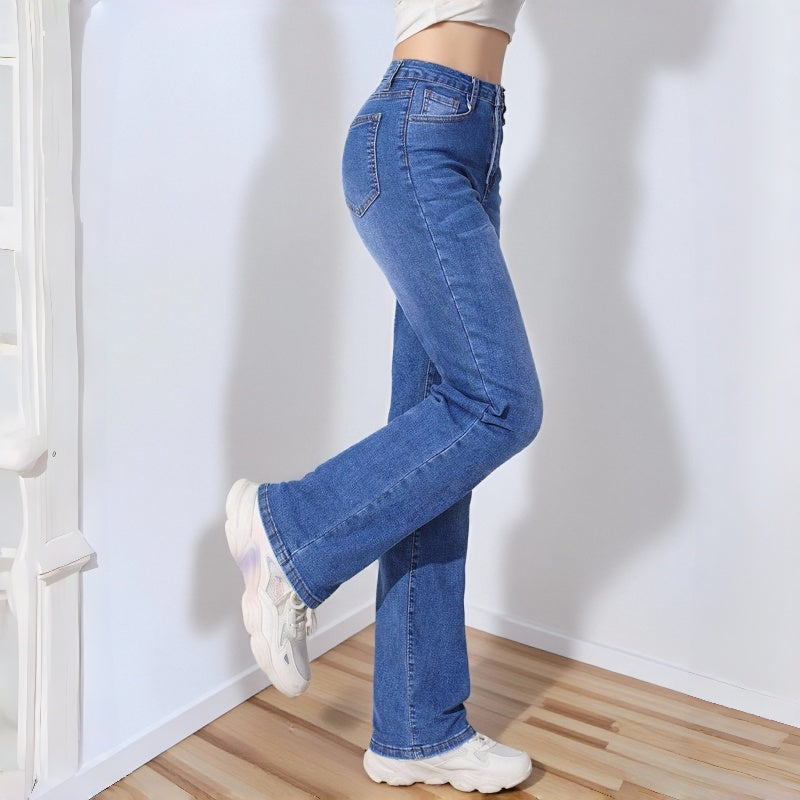 High Waist Wide Leg Jeans für Damen – Ansicht 4