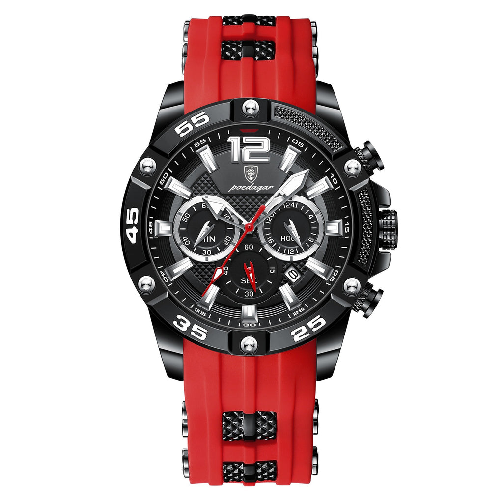 Multifunktionale Herrenuhr mit Silikonarmband – Bild 5 | LuxeStyle