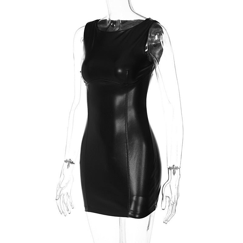 Enges Mini-Kleid aus PU-Lederimitat – Bild 4 | LuxeStyle
