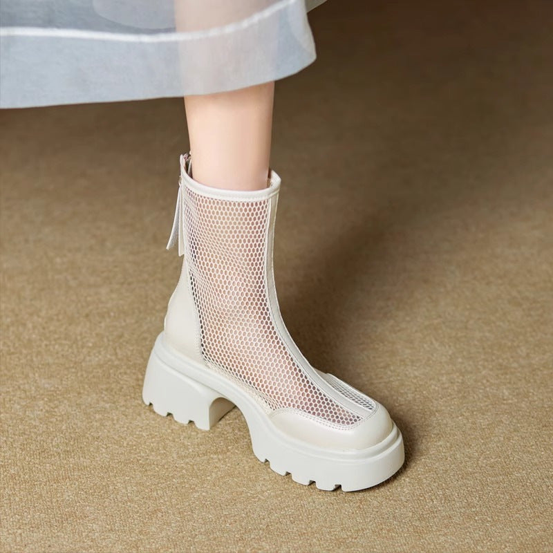 Atmungsaktiver Chunky Heel Boot