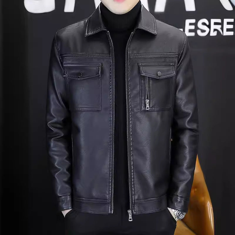 Herren Kunstlederjacke für Herbst & Winter