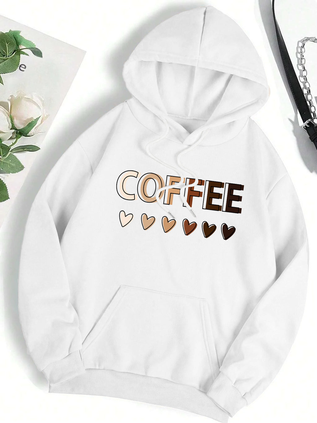 Hoodie mit Kaffee-Print