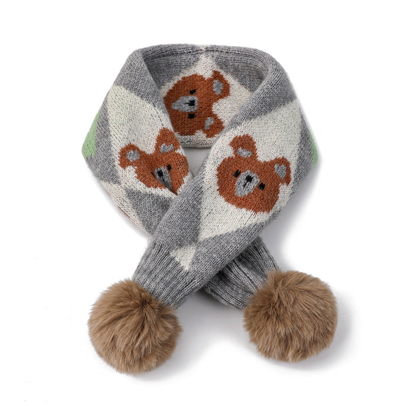 Gemusterter Strickschal mit Bären- und Kaninchenmuster – Bild 11 | LuxeStyle