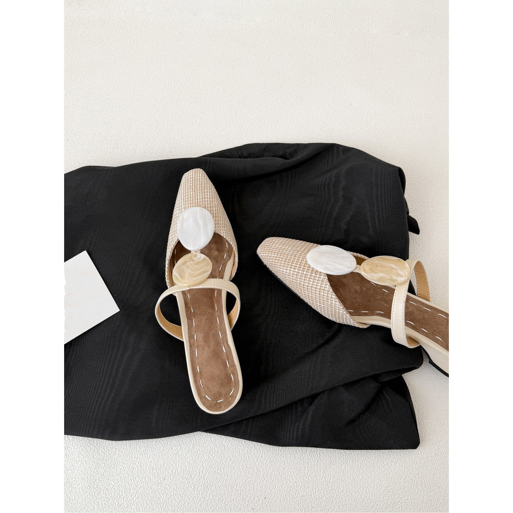Mules mit Bernstein-Schnalle · Sommer